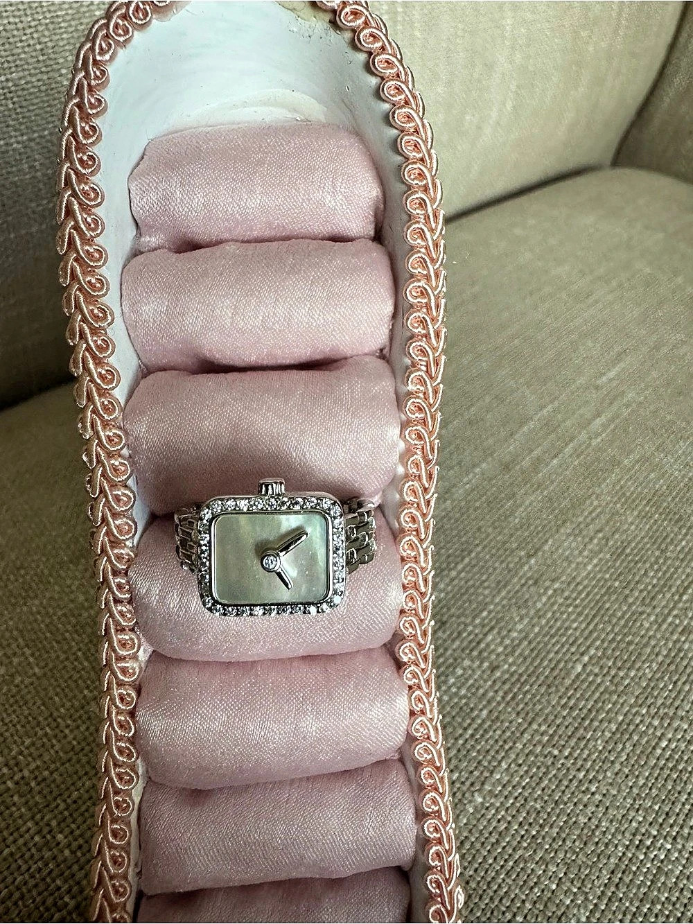 Silver-Tone Ring with a Watch Design - NEW